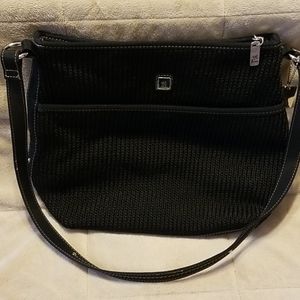 Black crochet shoulder bag